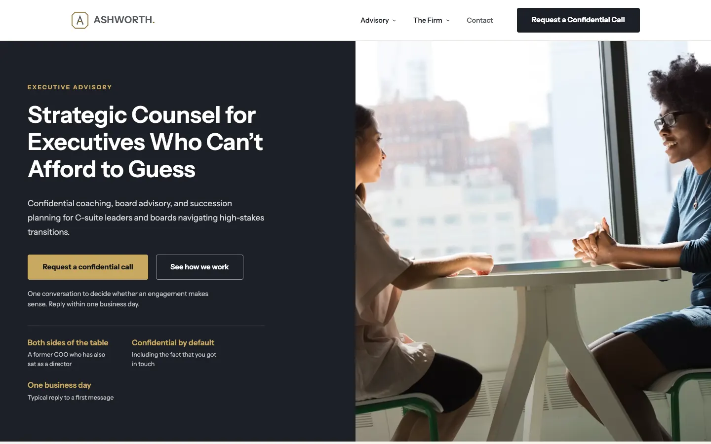 Ashworth Executive Advisory website